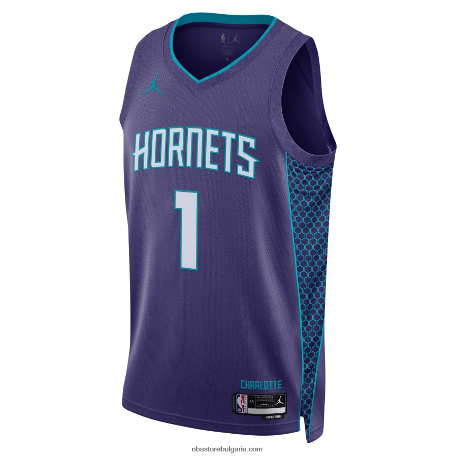 NBA JZ8F022039 charlotte hornets lamelo ball jordan brand purple swingman фланелка