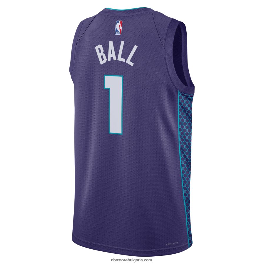 NBA JZ8F022039 charlotte hornets lamelo ball jordan brand purple swingman фланелка