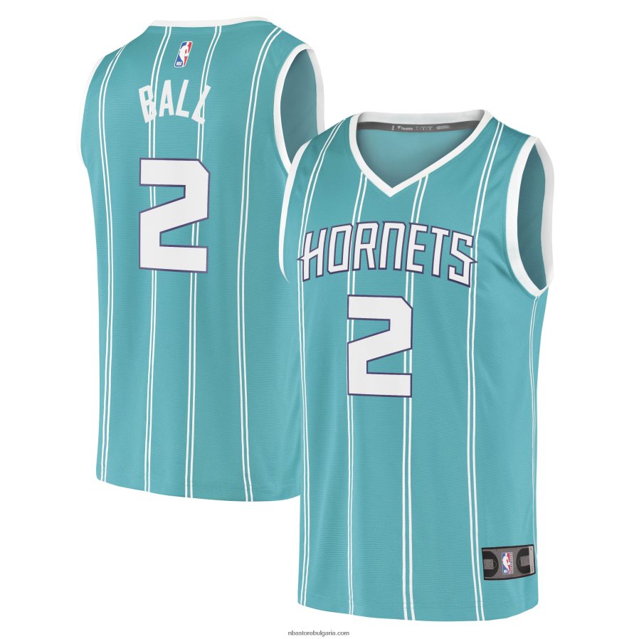 NBA JZ8F022411 charlotte hornets lamelo ball teal fast break реплика на фланелка