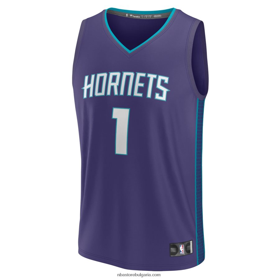 NBA JZ8F02267 charlotte hornets lamelo ball purple fast break реплика на фланелка