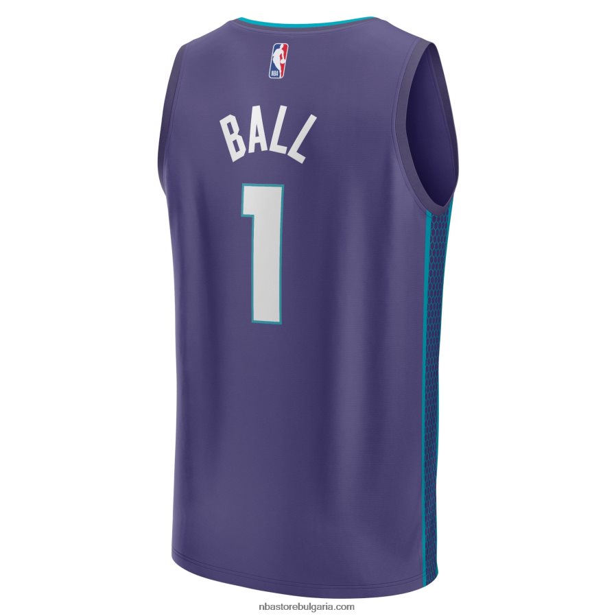NBA JZ8F02267 charlotte hornets lamelo ball purple fast break реплика на фланелка
