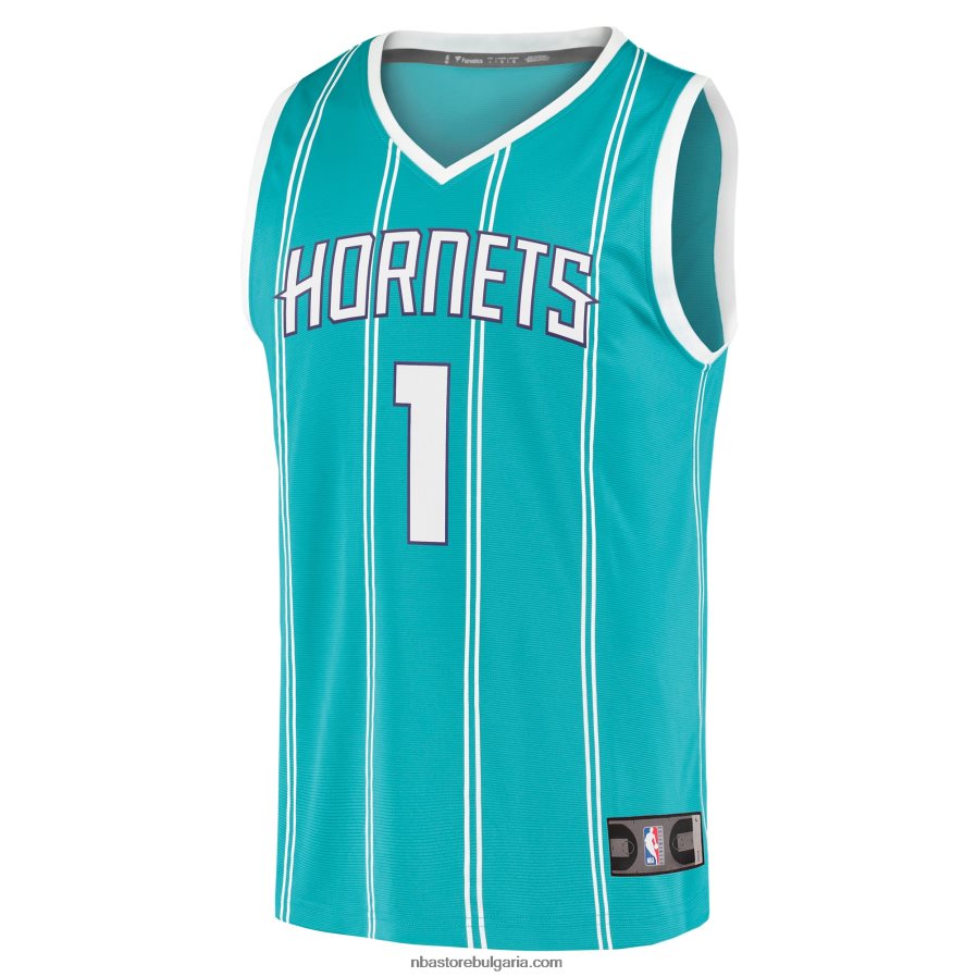 NBA JZ8F0227 charlotte hornets lamelo ball teal fast break реплика на фланелка