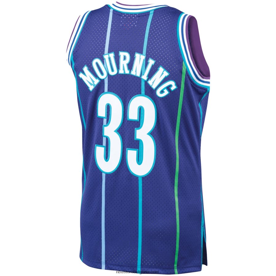 NBA JZ8F024474 charlotte hornets alonzo mourning mitchell & ness purple hardwood classics swingman фланелка