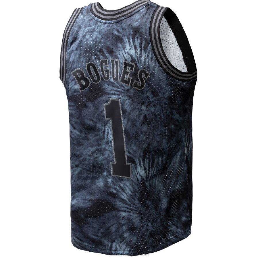 NBA JZ8F025505 charlotte hornets muggsy bogues black hardwood classics 199tie-dye swingman фланелка