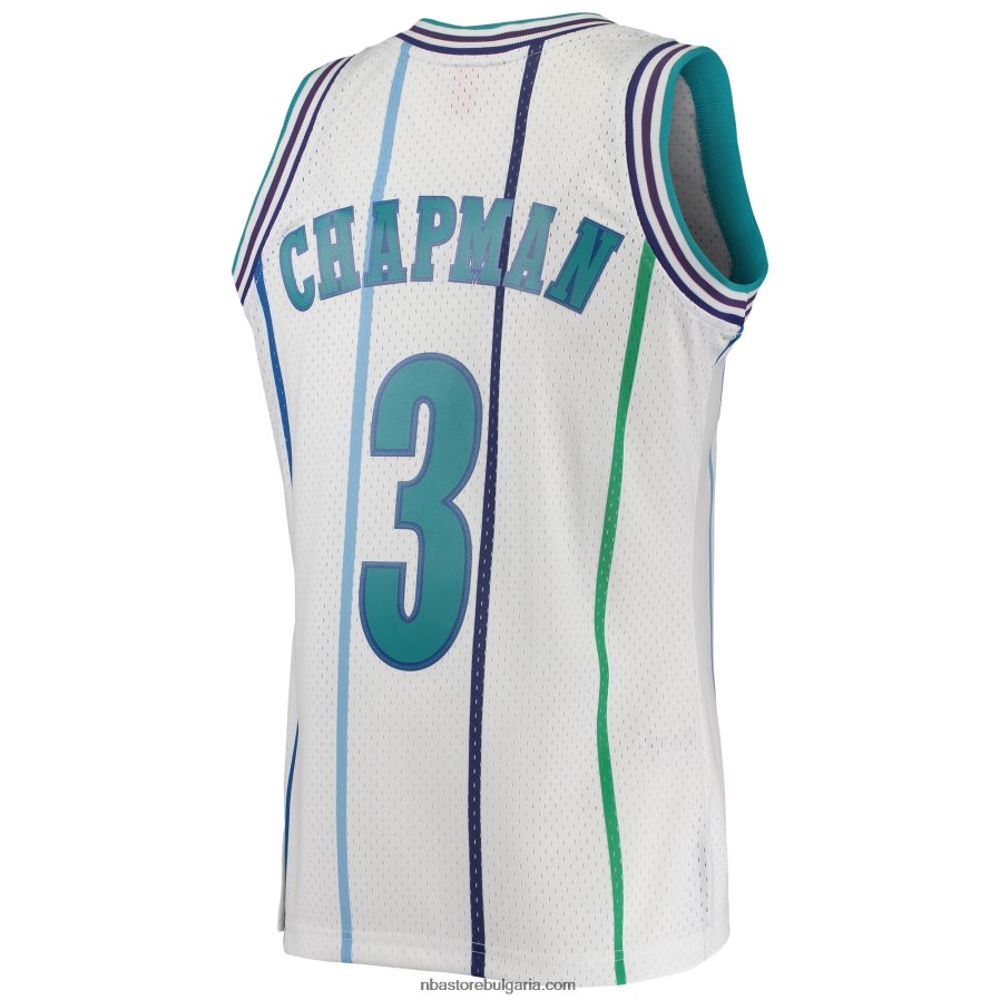 NBA JZ8F027597 charlotte hornets rex chapman mitchell & ness white 1988-89 hardwood classics swingman фланелка
