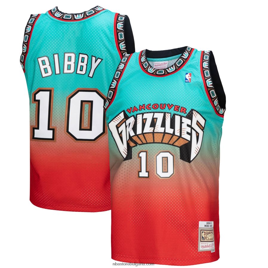 NBA JZ8F022045 vancouver grizzlies mike bibby red/teal hardwood classics fadeaway swingman фланелка