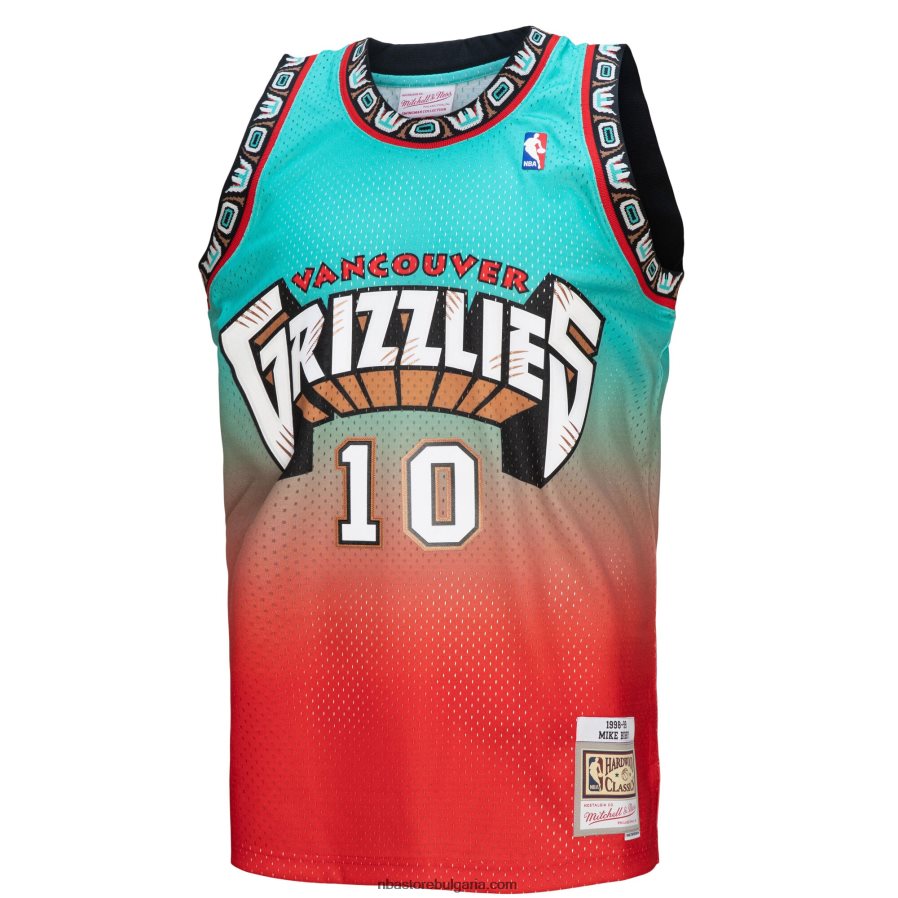 NBA JZ8F022045 vancouver grizzlies mike bibby red/teal hardwood classics fadeaway swingman фланелка