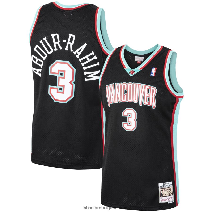 NBA JZ8F026207 vancouver grizzlies shareef abdur-rahim black hardwood classics swingman фланелка