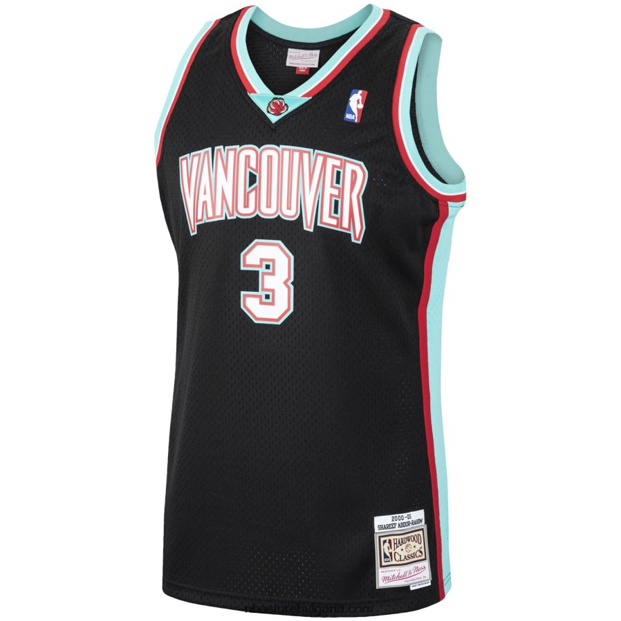 NBA JZ8F026207 vancouver grizzlies shareef abdur-rahim black hardwood classics swingman фланелка