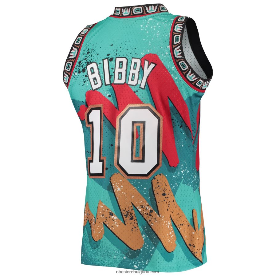 NBA JZ8F026814 vancouver grizzlies mike bibby mitchell & ness teal hardwood classics hyper hoops swingman фланелка