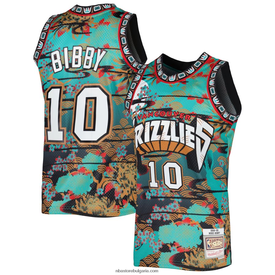 NBA JZ8F026838 vancouver grizzlies майк биби тюркоаз твърда дървесина класика лунна нова година swingman фланелка