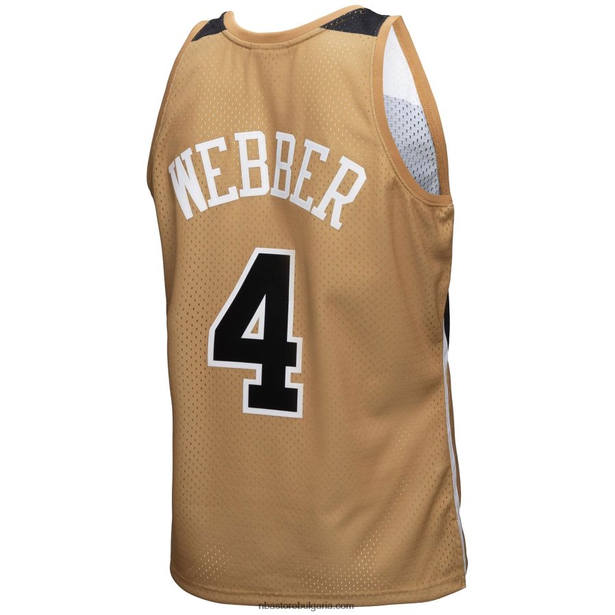 NBA JZ8F023852 washington bullets chris webber mitchell & ness gold hardwood classics reload 3.0 swingman фланелка