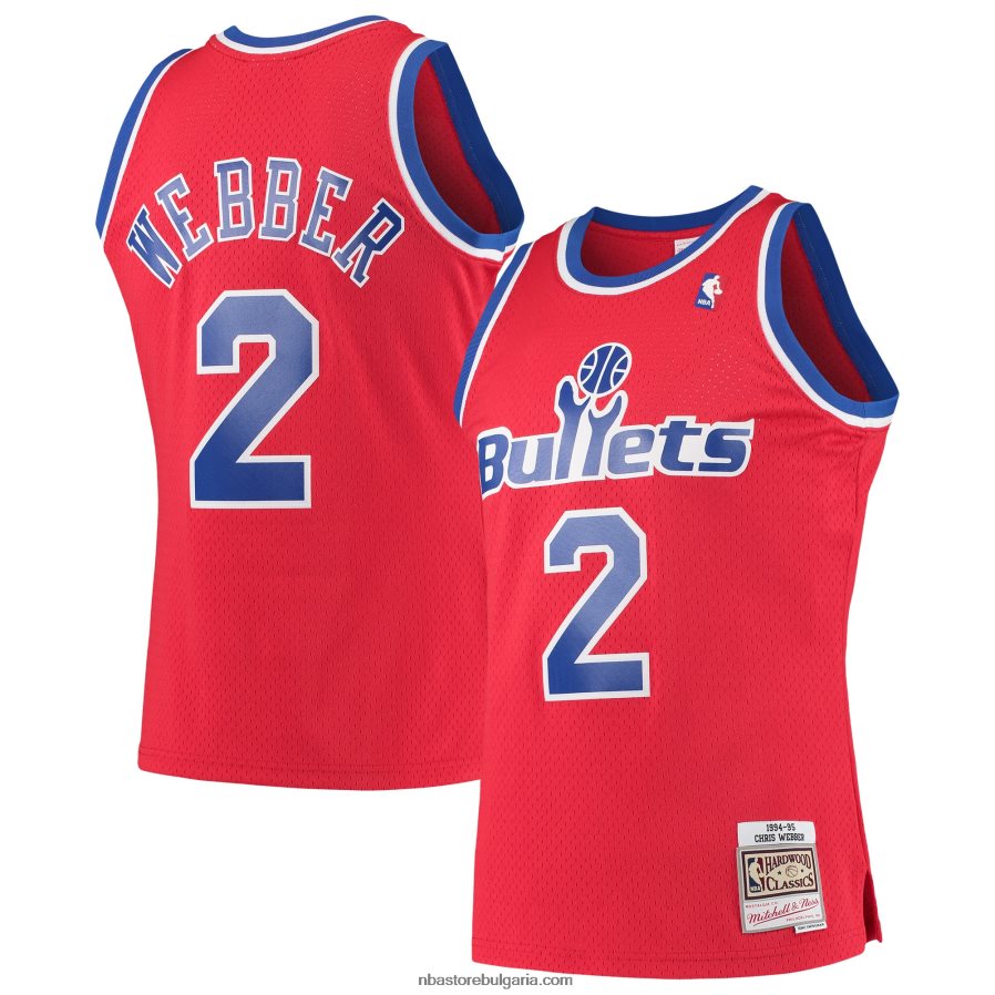 NBA JZ8F025028 washington bullets chris webber mitchell & ness red hardwood classics swingman фланелка