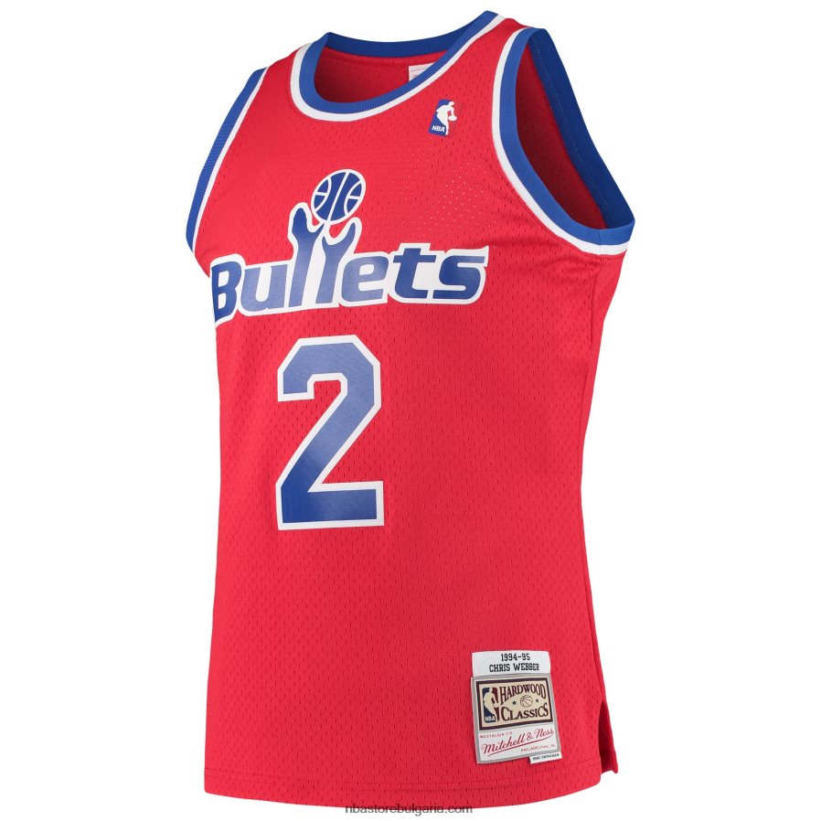 NBA JZ8F025028 washington bullets chris webber mitchell & ness red hardwood classics swingman фланелка