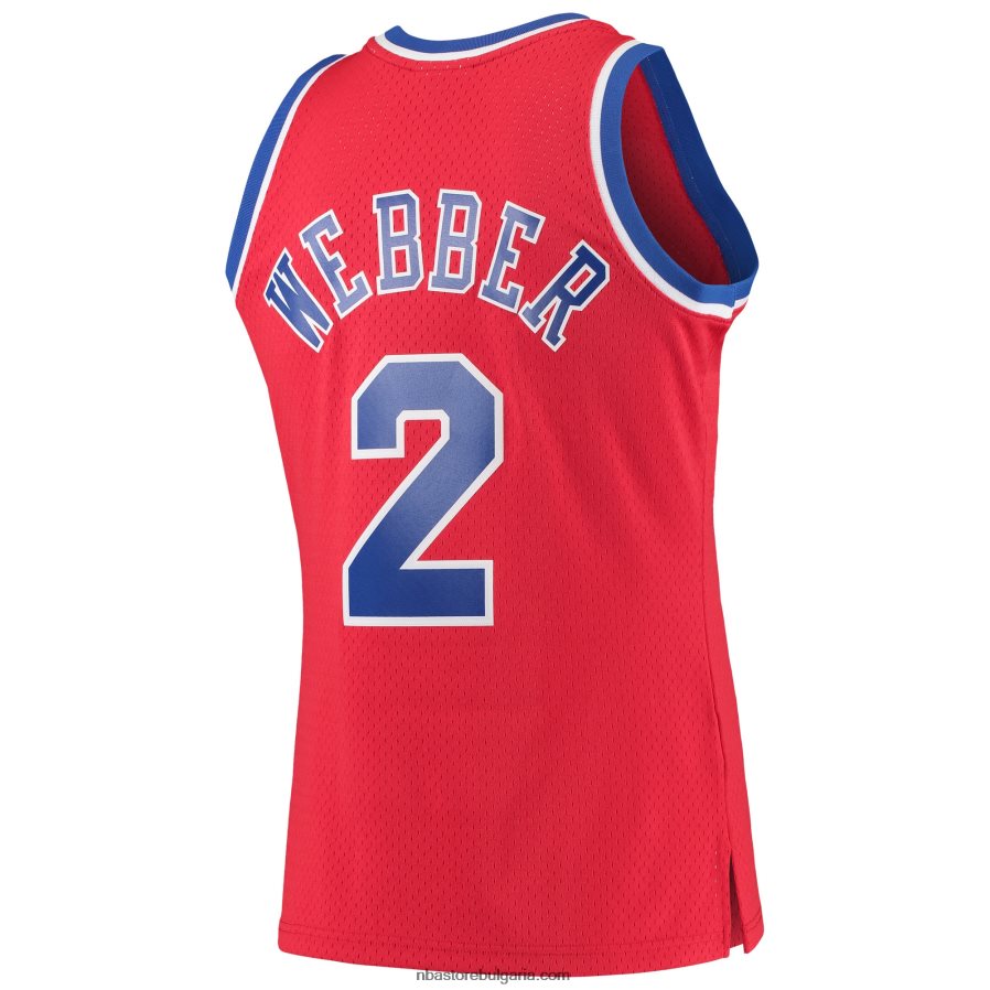 NBA JZ8F025028 washington bullets chris webber mitchell & ness red hardwood classics swingman фланелка