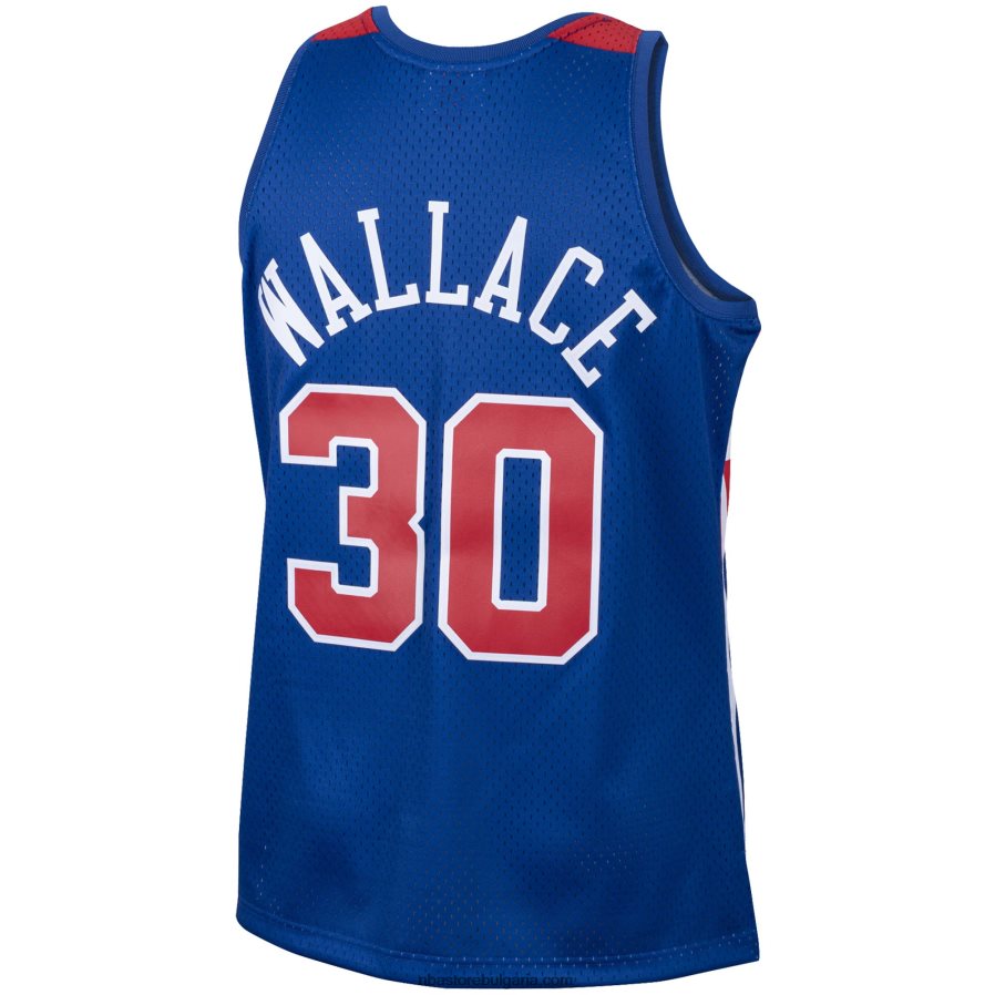 NBA JZ8F028272 washington bullets ben wallace mitchell & ness royal hardwood classics swingman трико