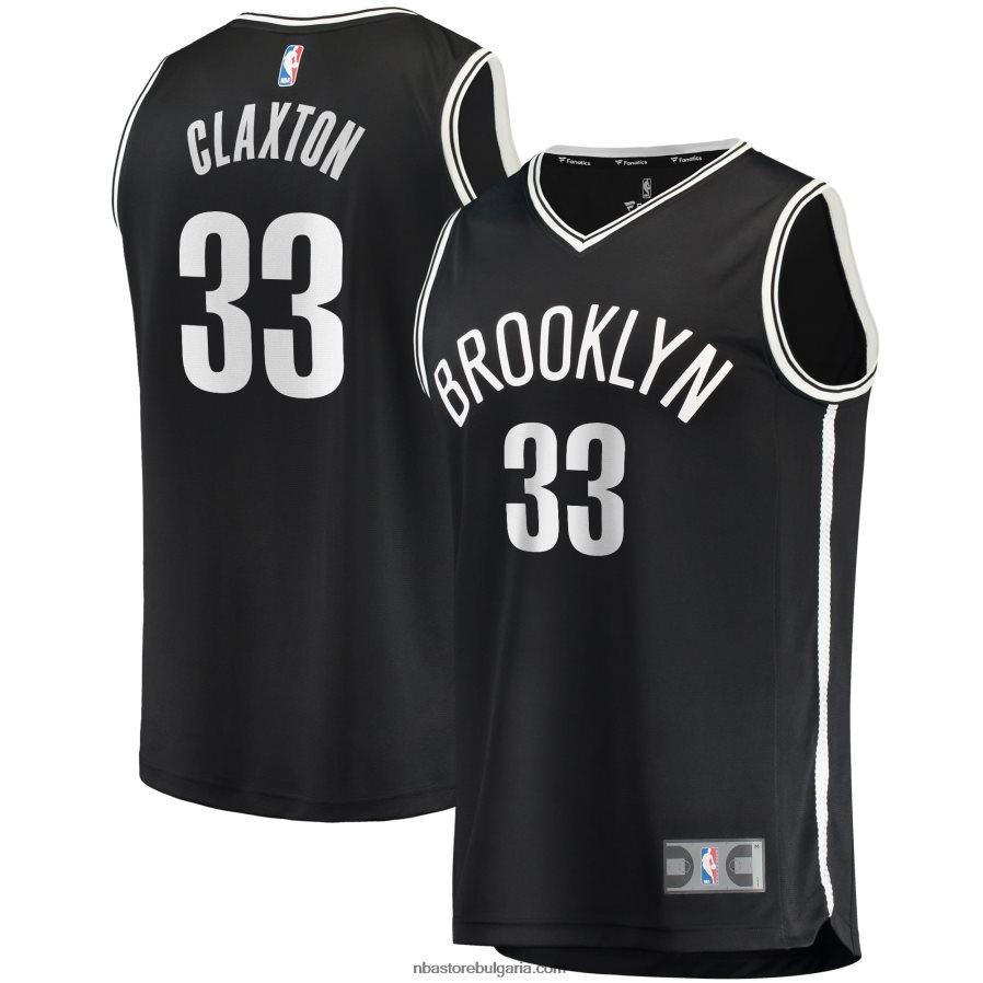 NBA JZ8F021142 бруклин нетс николас клакстън черна фланелка на играч за бързо прекъсване