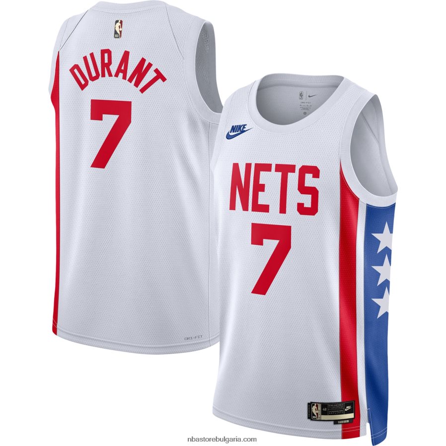 NBA JZ8F02184 бруклин нетс кевин дюрант nike бяла фланелка swingman