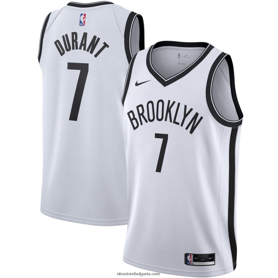 NBA JZ8F022241 бруклин нетс кевин дюрант nike бяла фланелка swingman
