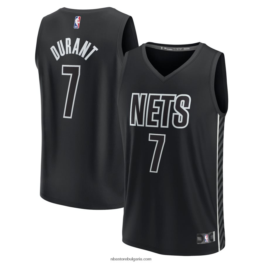 NBA JZ8F022954 бруклин нетс кевин дюрант черна фланелка на играч за бърз пробив