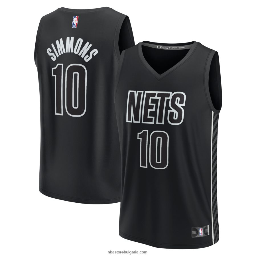 NBA JZ8F024201 бруклин нетс бен симънс черна фланелка на играч за бърз брейк