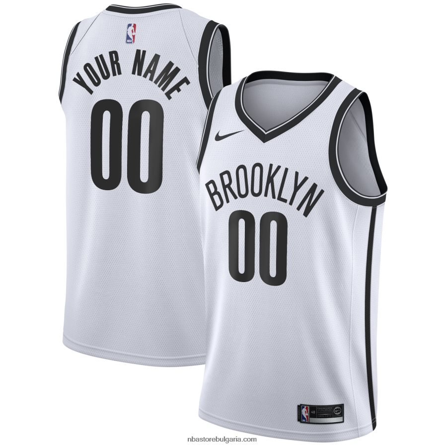 NBA JZ8F025132 бруклин нетс nike бяла суингмен фланелка по поръчка