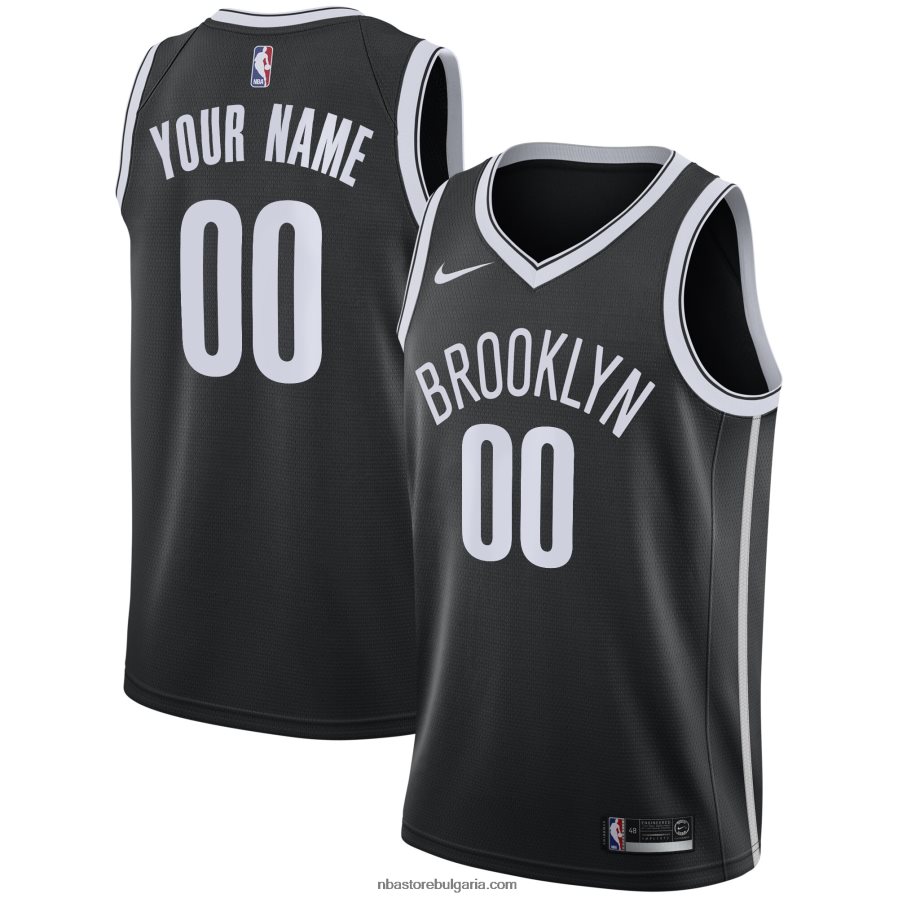 NBA JZ8F025706 Brooklyn Nets nike black swingman по поръчка фланелка