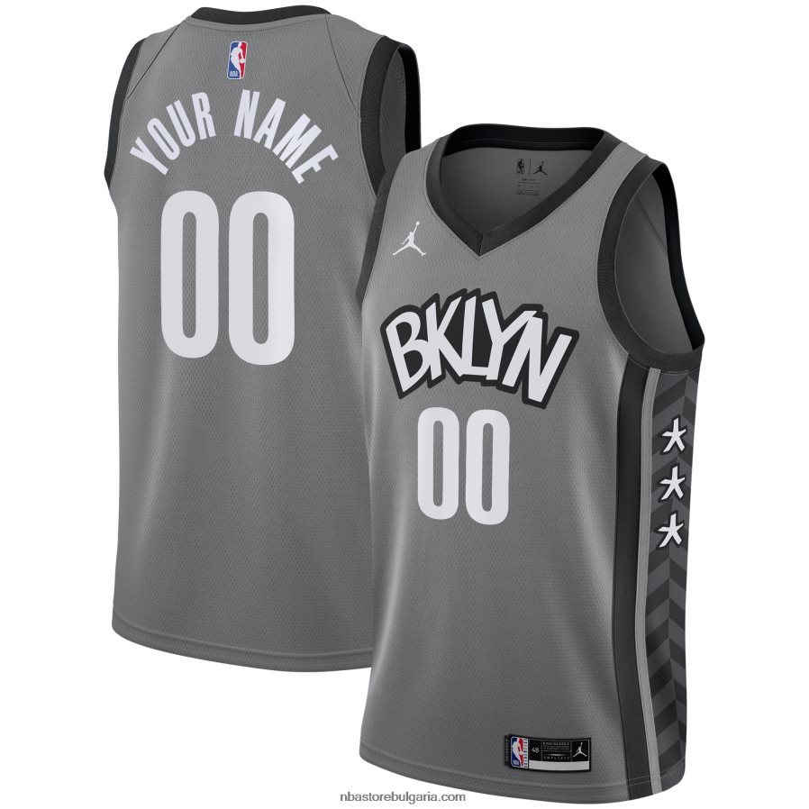 NBA JZ8F025876 Brooklyn Nets Jordan марка сиво swingman фланелка по поръчка