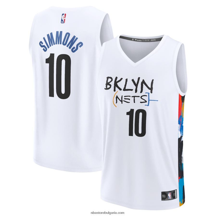 NBA JZ8F026675 бруклин нетс бен симънс бяла фланелка за бърз пробив