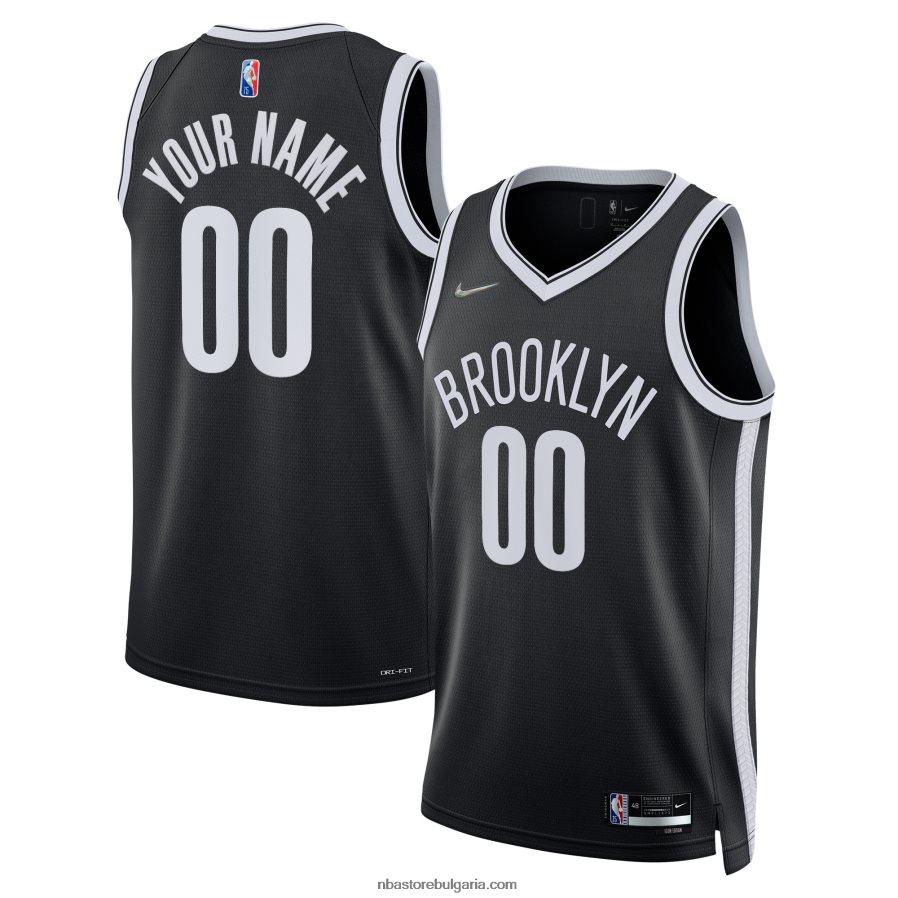 NBA JZ8F027584 бруклин нетс nike black diamond swingman фланелка по поръчка
