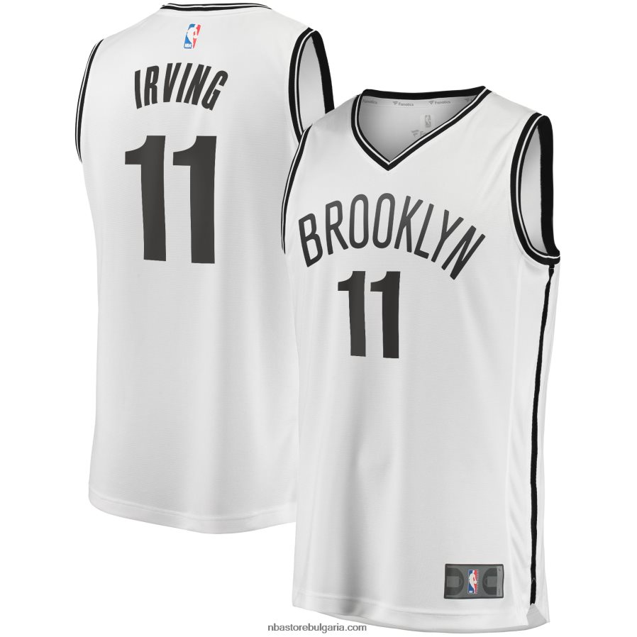 NBA JZ8F027847 Бруклин Нетс Кайри Ървинг Уайт 2019 фланелка за бързо прекъсване на движението на играча