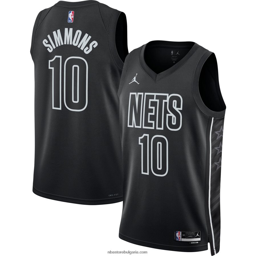 NBA JZ8F027895 бруклин нетс бен симънс джордан марка черна суингмен фланелка