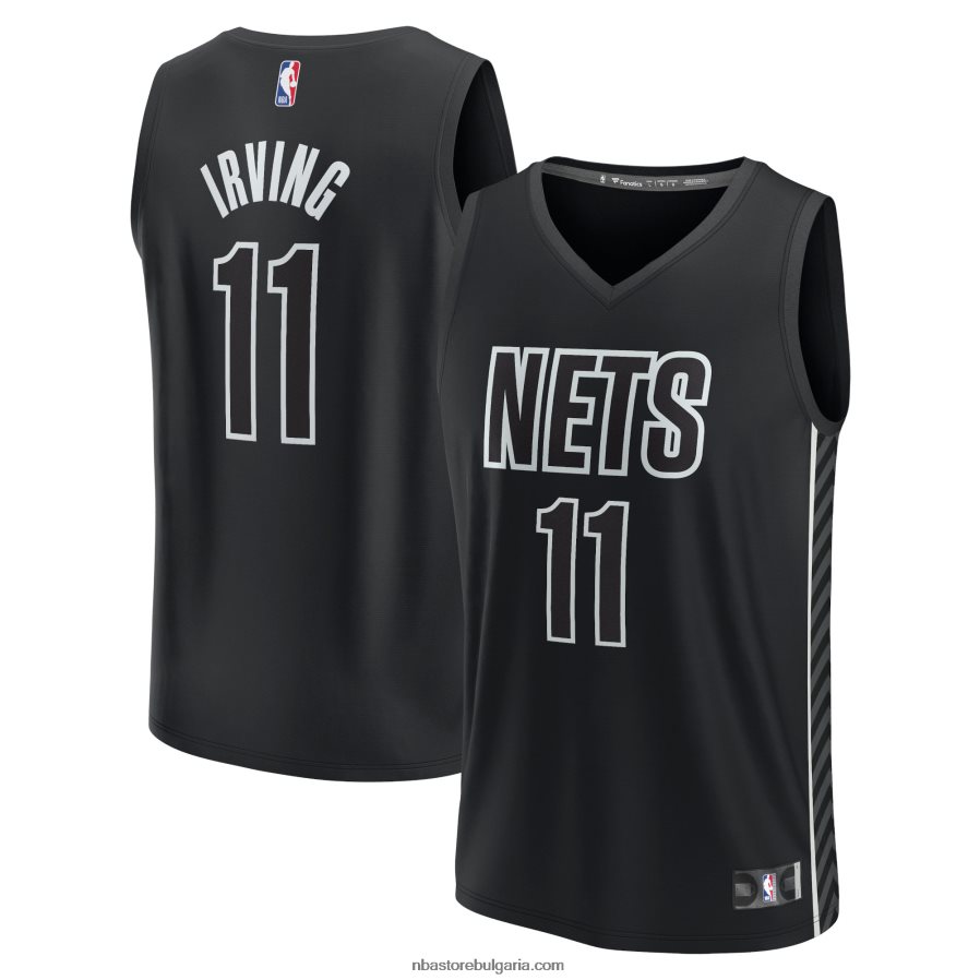 NBA JZ8F028060 Бруклин Нетс Кайри Ървинг черна фланелка на играч за бързо прекъсване