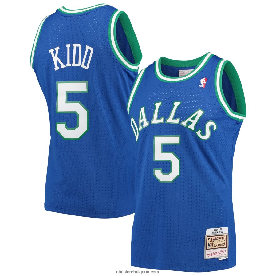 NBA JZ8F021071 dalas mavericks jason kid d mitchell & ness blue hardwood classics swingman player фланелка