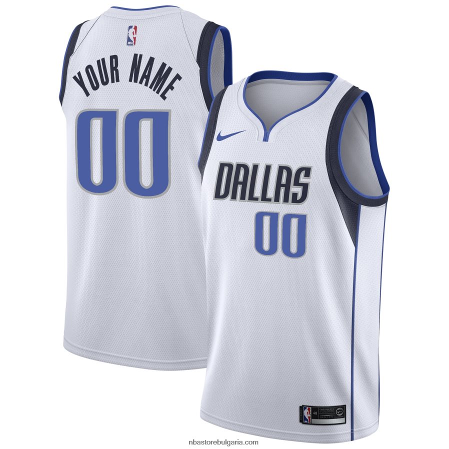 NBA JZ8F021272 dallas mavericks nike бяла персонализирана фланелка swingman