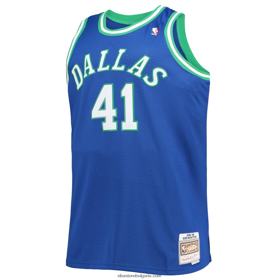 NBA JZ8F021907 dallas mavericks dirk nowitzki mitchell & ness blue big & tall hardwood classics swingman фланелка