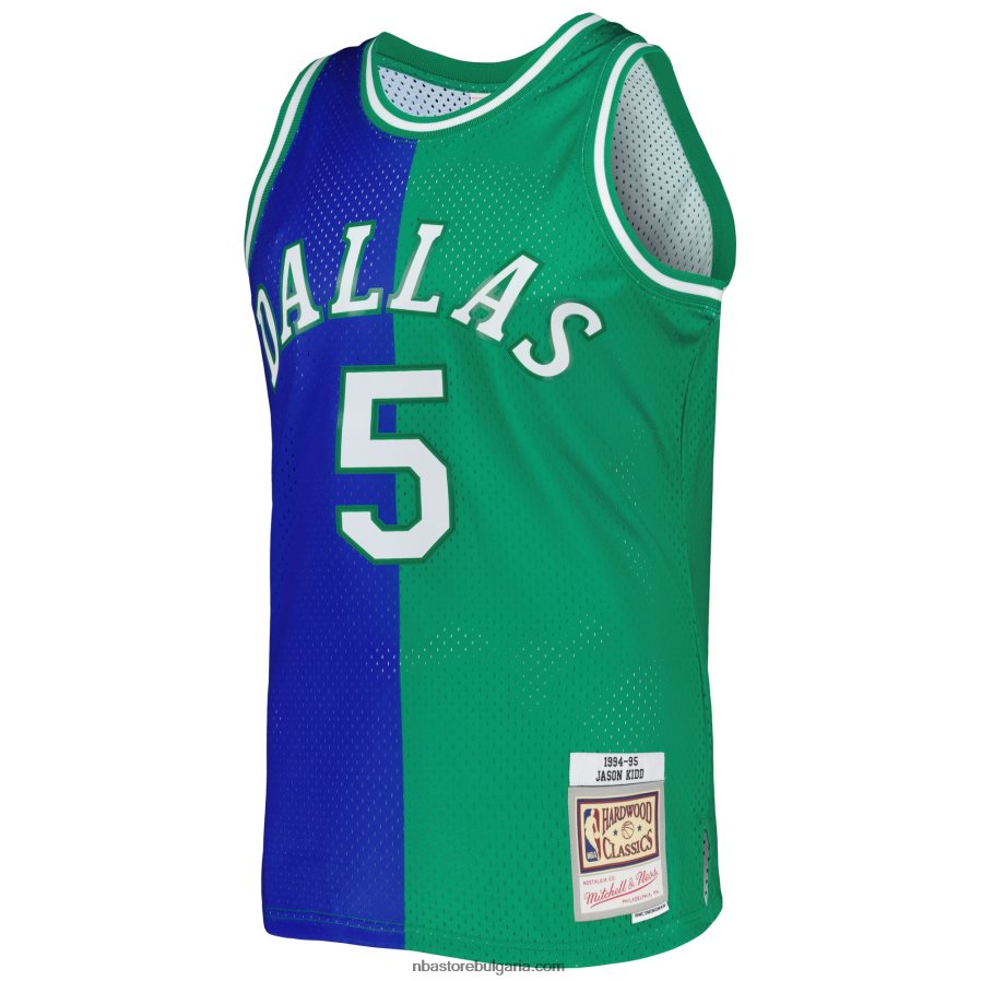 NBA JZ8F023654 dallas mavericks jason kid d mitchell & ness blue/green hardwood classics сплит swingman фланелка