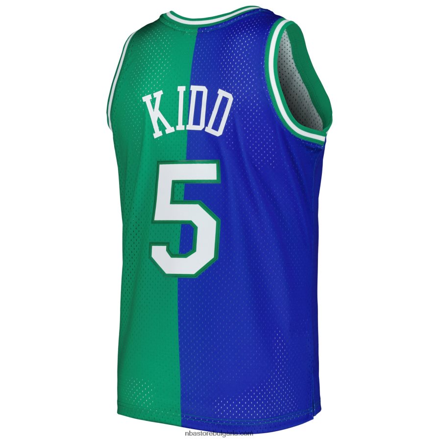 NBA JZ8F023654 dallas mavericks jason kid d mitchell & ness blue/green hardwood classics сплит swingman фланелка