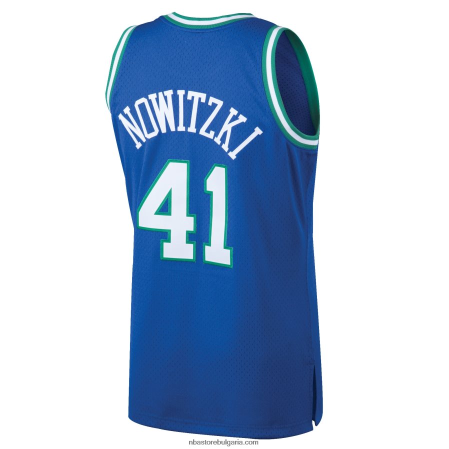NBA JZ8F02657 dallas mavericks dirk nowitzki mitchell & ness blue hardwood classics swingman фланелка