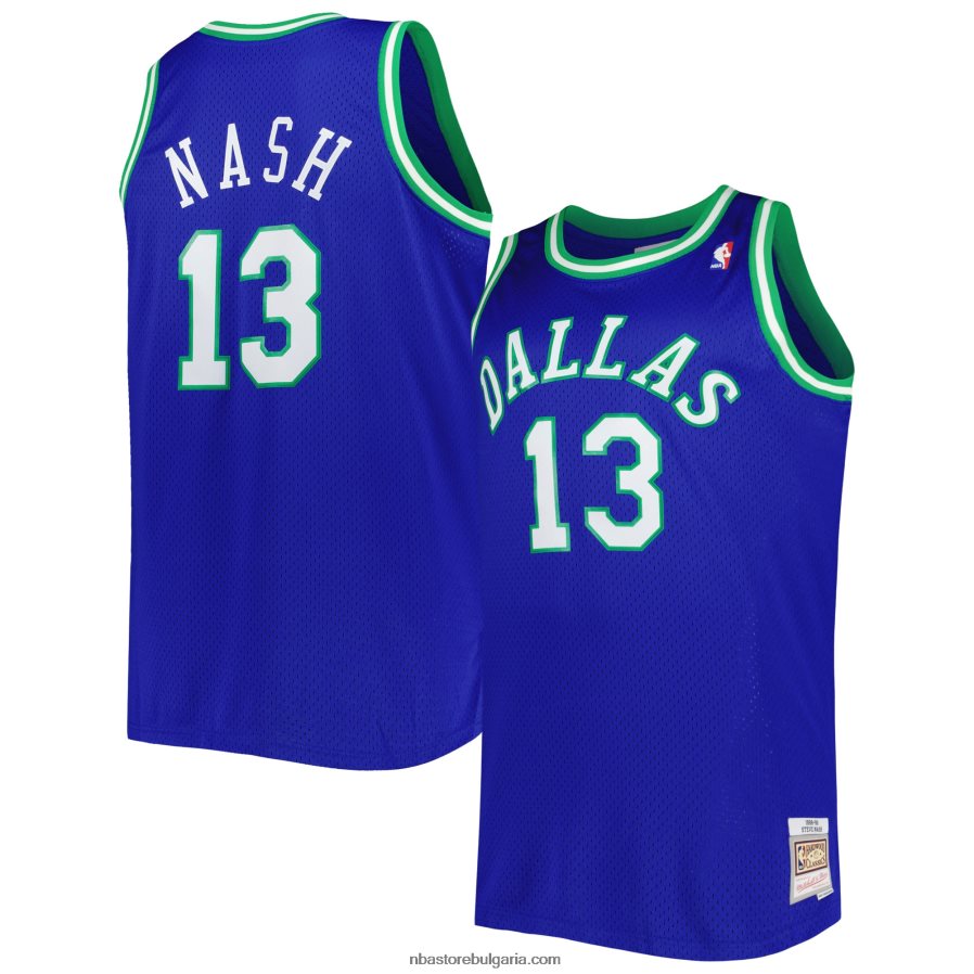 NBA JZ8F026705 dallas mavericks steve nash mitchell & ness blue big & tall hardwood classics swingman фланелка