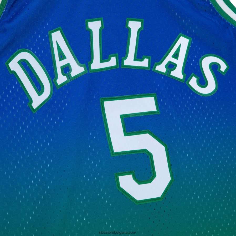 NBA JZ8F026736 dallas mavericks jason kid d green/navy hardwood classics fadeaway swingman player фланелка