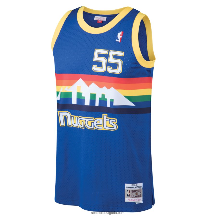 NBA JZ8F02144 denver nuggets dikembe mutombo mitchell & ness blue hardwood classics swingman фланелка