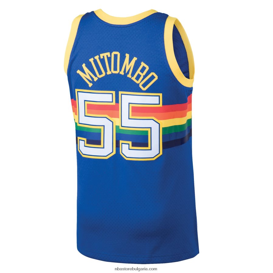 NBA JZ8F02144 denver nuggets dikembe mutombo mitchell & ness blue hardwood classics swingman фланелка