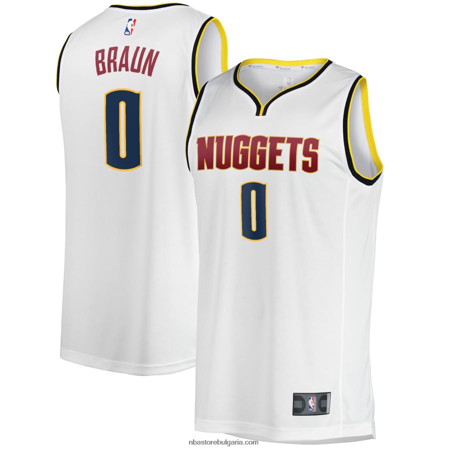 NBA JZ8F022381 denver nuggets christian braun white fast break player фланелка