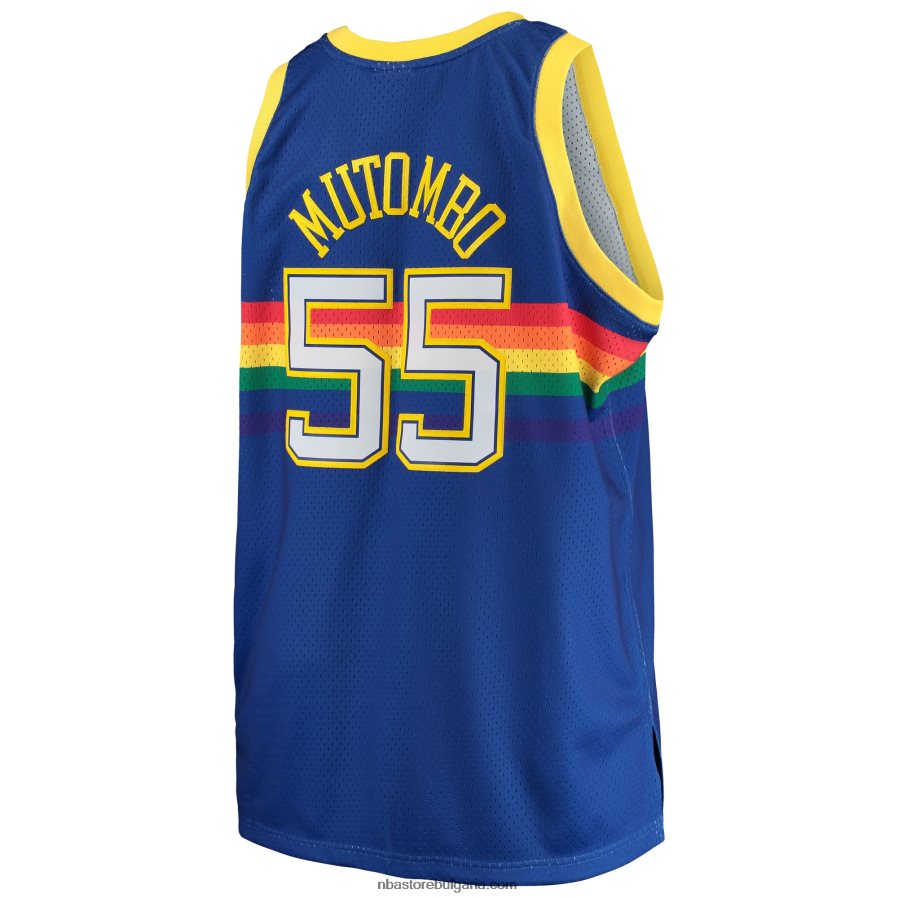 NBA JZ8F023186 denver nuggets dikembe mutombo mitchell & ness royal big & tall hardwood classics фланелка