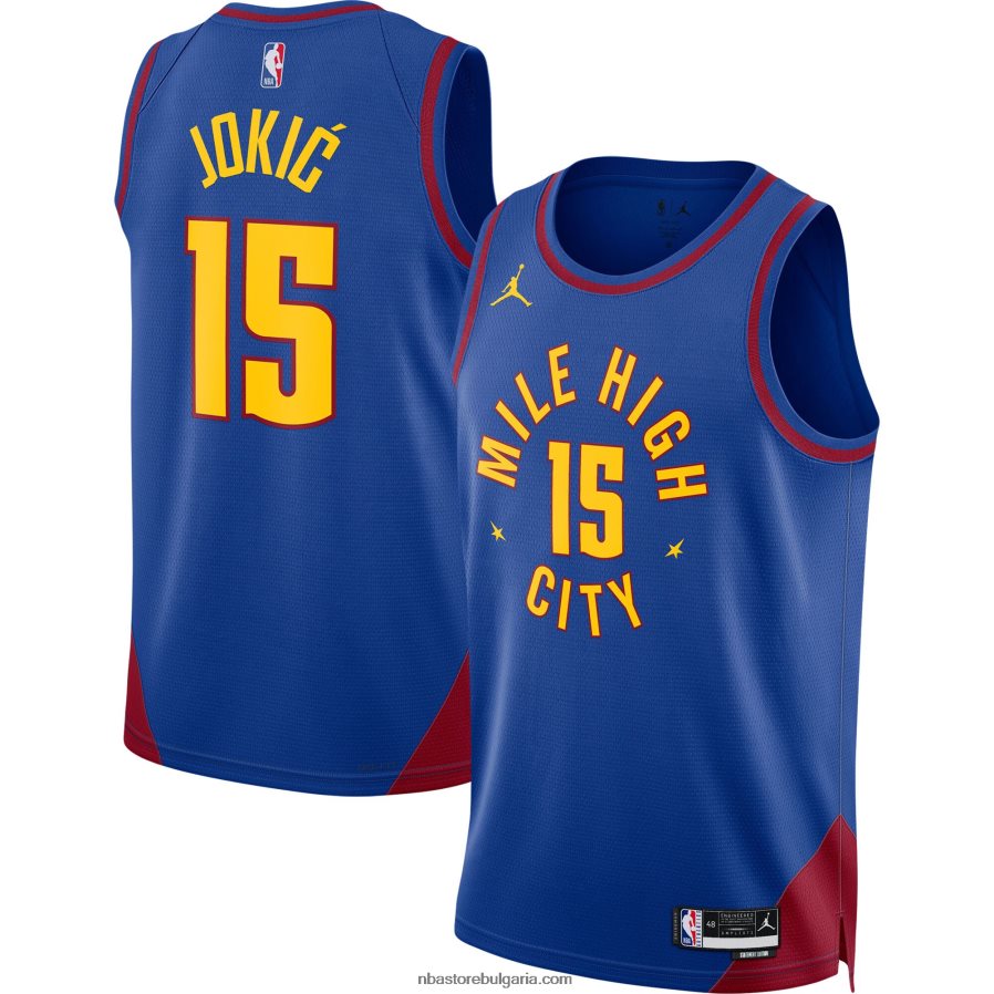 NBA JZ8F02459 denver nuggets nikola jokic jordan brand blue swingman фланелка
