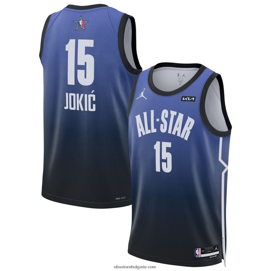 NBA JZ8F02689 nikola jokic jordan brand blue all-star game swingman фланелка