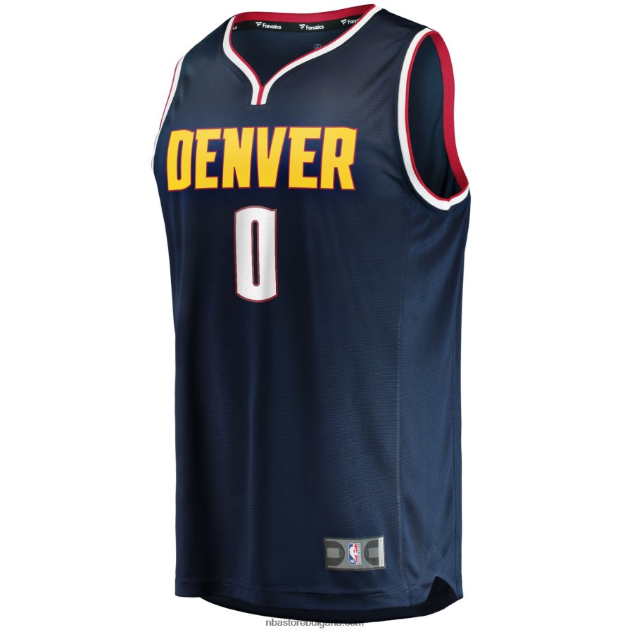 NBA JZ8F02702 denver nuggets christian braun navy draft първия рунд pick fast break реплика фланелка на играч