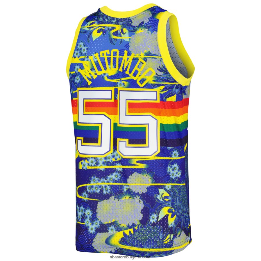 NBA JZ8F027596 denver nuggets dikembe mutombo mitchell & ness blue hardwood classics лунна нова година swingman фланелка