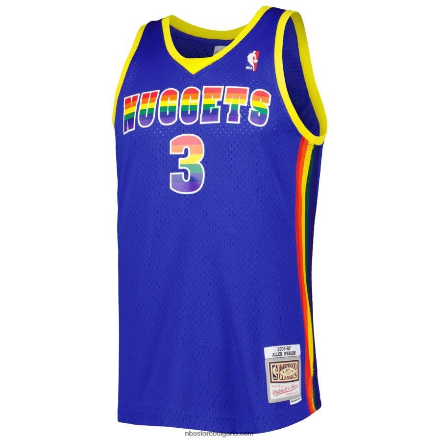 NBA JZ8F027752 denver nuggets allen iverson royal hardwood classics reload 3.0 swingman фланелка